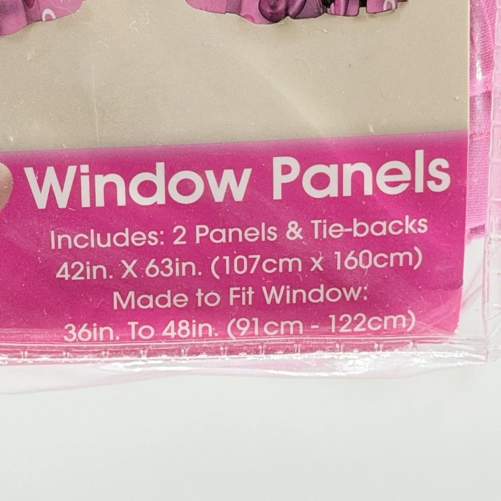 Disney Minnie Mouse Window Panels Curtains Drapes Pink Bow-tique 42